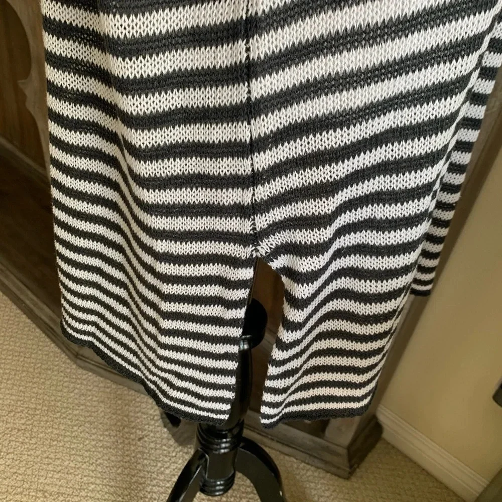 New Eileen Fisher Striped Organic Linen Tunic Graphite White NWT Casual - Picture 6 of 9